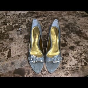 Luichiny animal print-leather peep toe